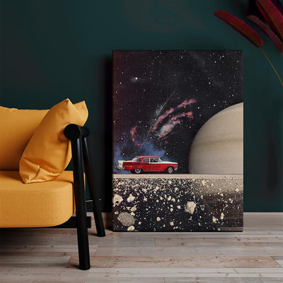Sci-Fi Vintage Collage 'On The Way To Saturn' Print TheSuccessCity
